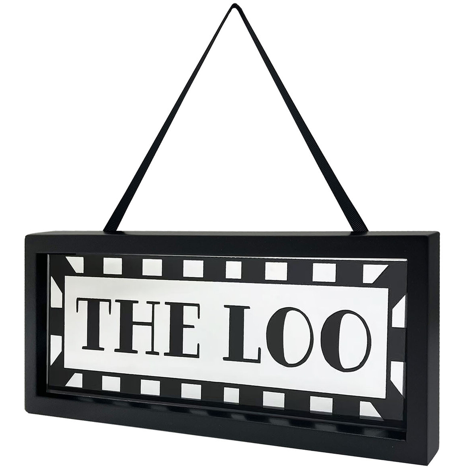 Monochrome Loo Hanging Sign Black Image 3