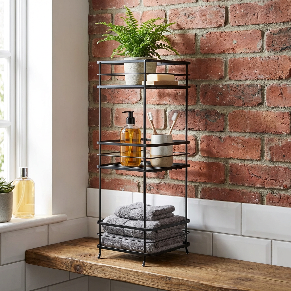 3 Tier Matte Black Industrial Storage Caddy Image 4