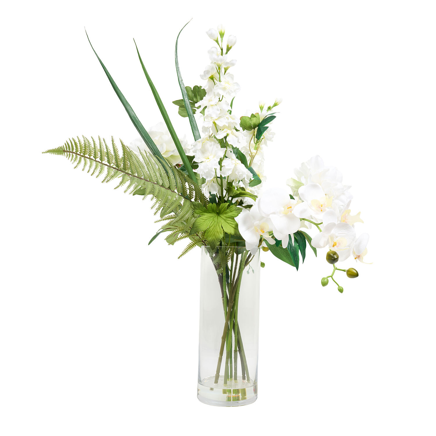 Orchid & Delphinium Vase Arrng Image 2