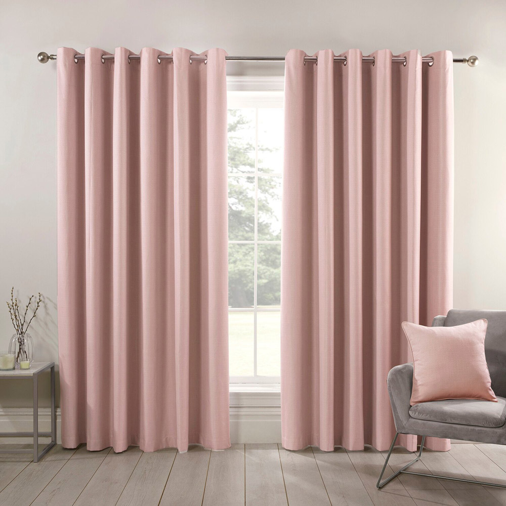 Divante Hoxton Blush Blackout Eyelet Curtains 229cm Image 2