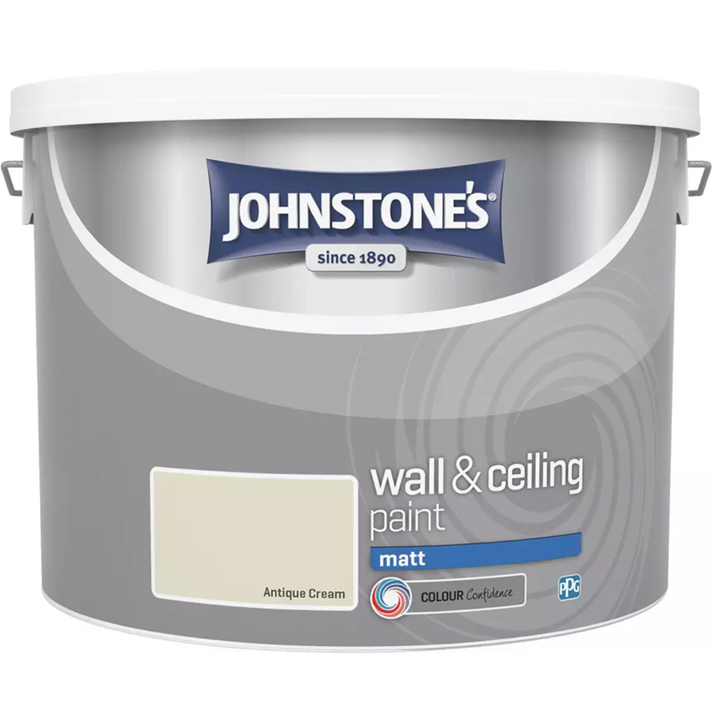 Johnstone's Matt Emulsion Antique Cream Paint 10L Image 2