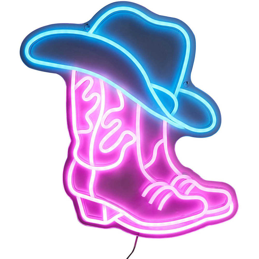 Cowboy Hat Pink Neon Sign Image 2