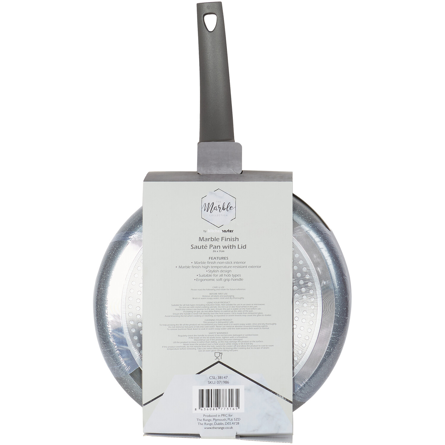 Marble Finish Saute Pan - Grey Image 2