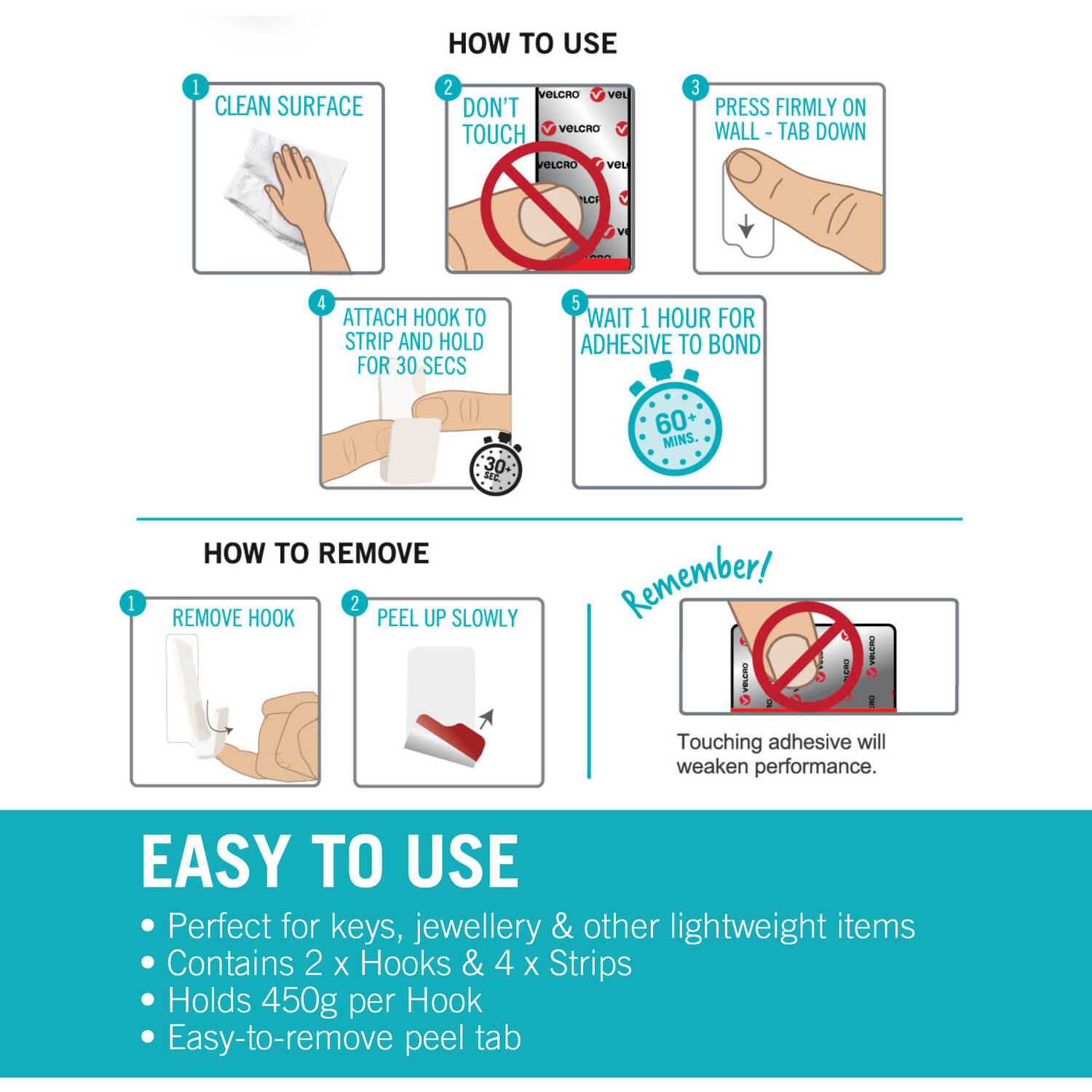 Hangables Removable Small Hook 2 Pack Image 2