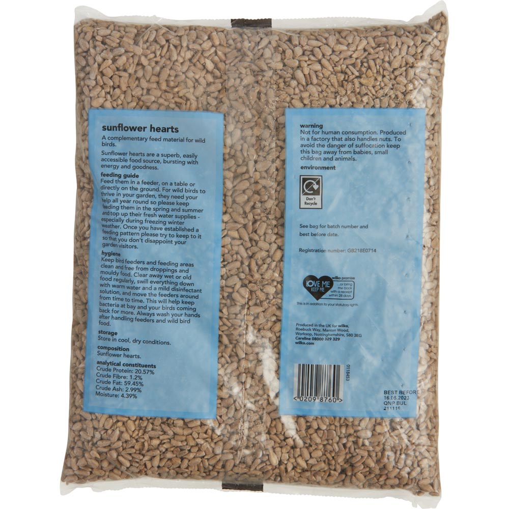Wilko Wild Bird Sunflower Hearts 1kg Image 3