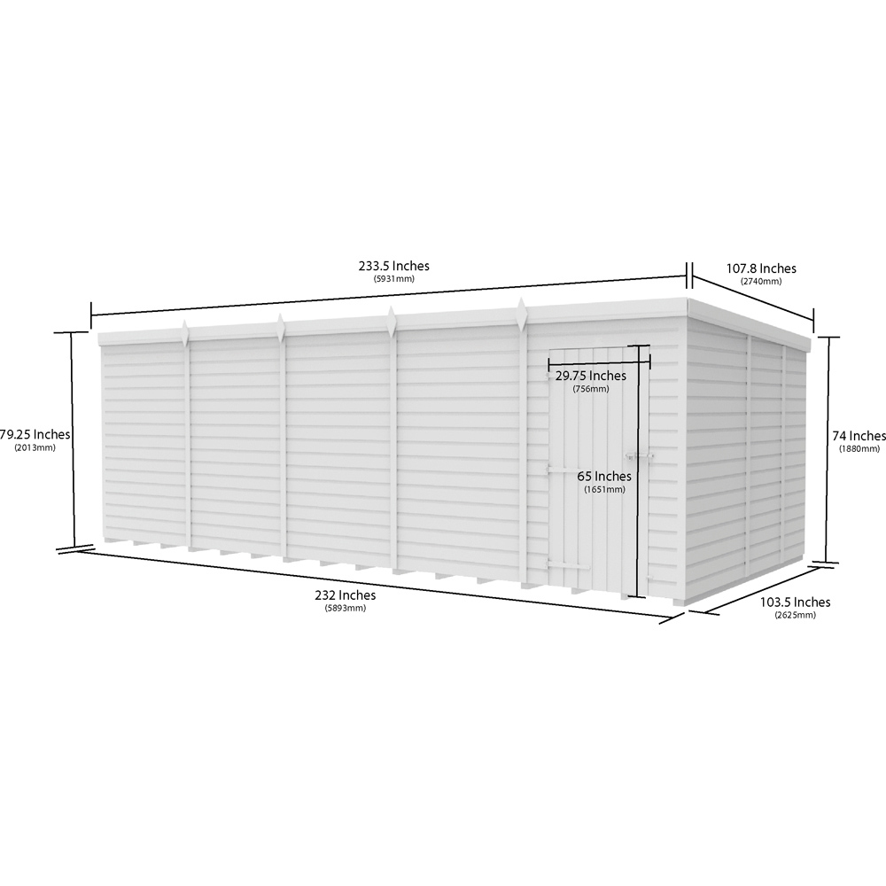 DIY Sheds 19.3 x 9ft Timber Pent Garden Shed Image 9