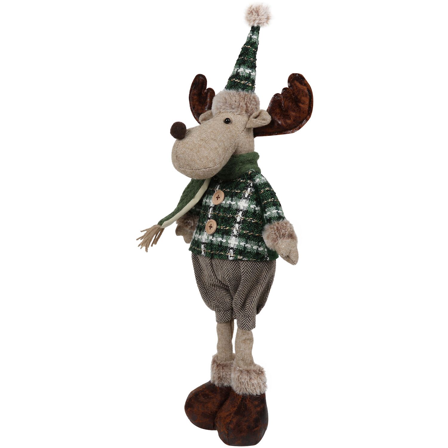 Standing Green Tartan Reindeer Image 2