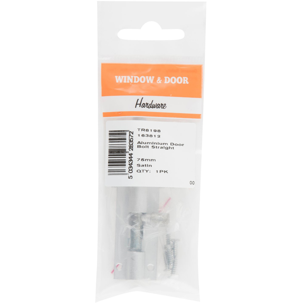 Hiatt 75mm Aluminium Straight Door Bolt Image 2
