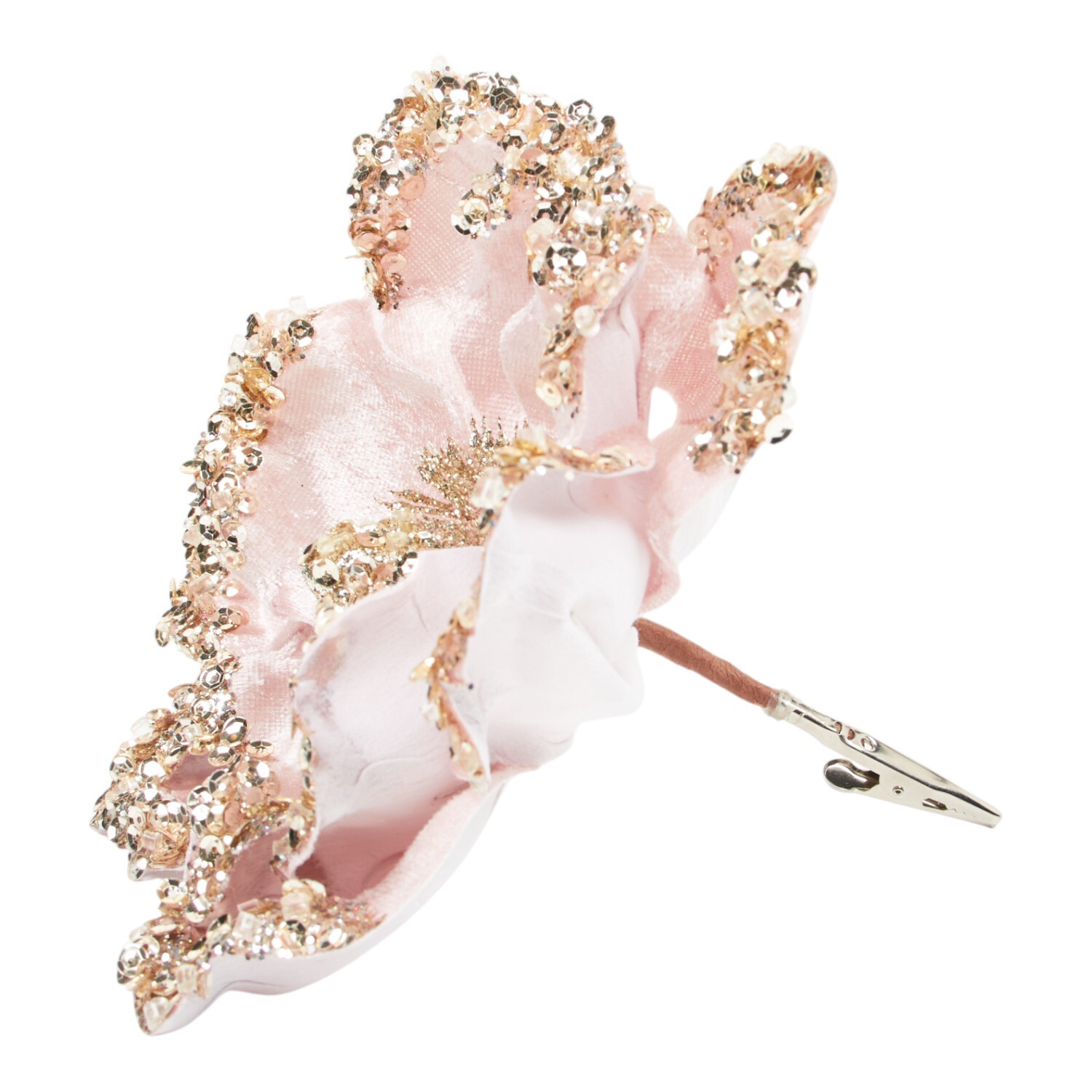 Blush Glitter Magnolia Pick Image 3