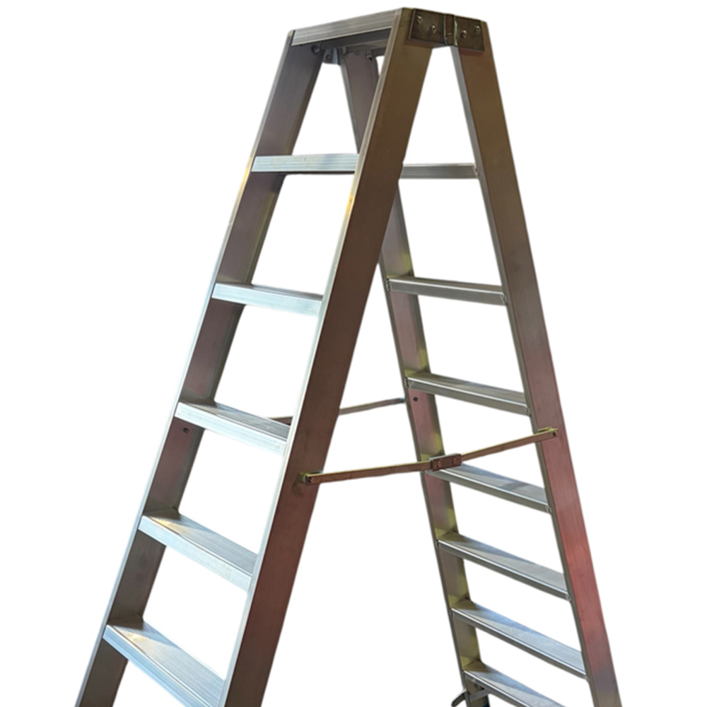Stradbally Ladders 8 Step Double Sided Aluminium Channel Section Ladder ...