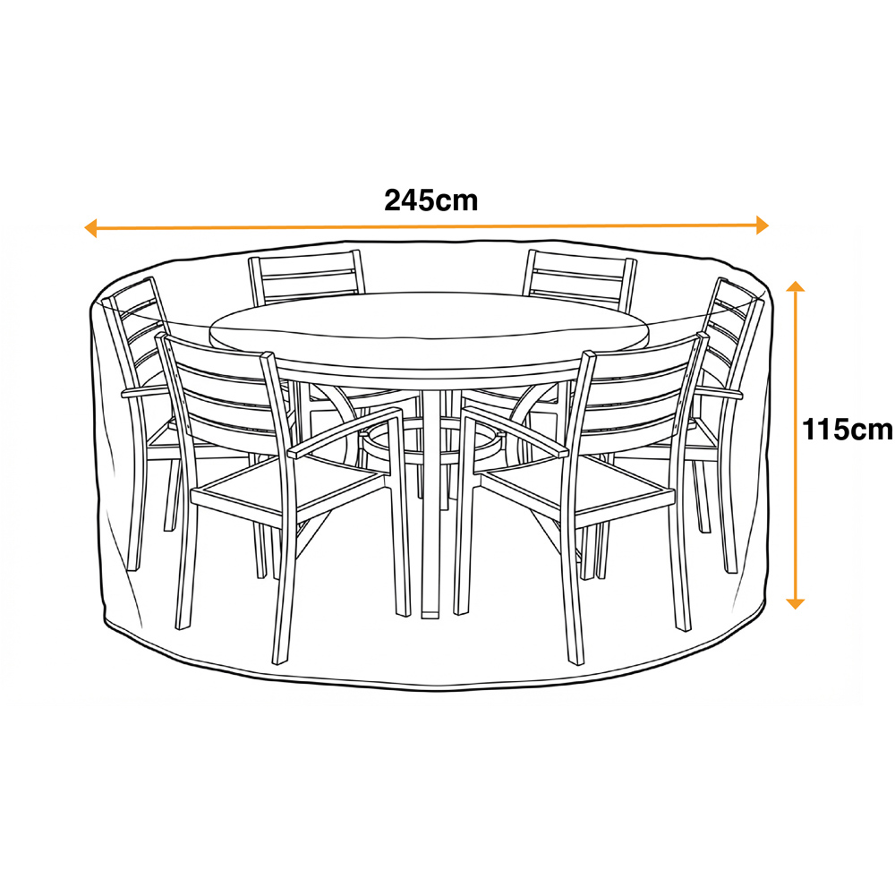 Sahara Premium Black Round Garden Furniture Cover 115 x 245 x 245cm Image 7
