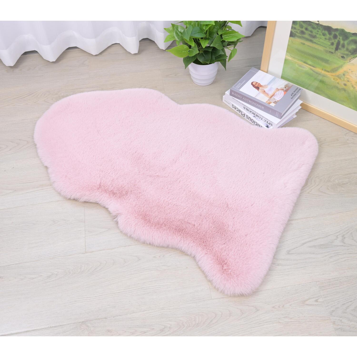 Blossom Faux Rabbit Fur Rug 90 x 60cm Image 2