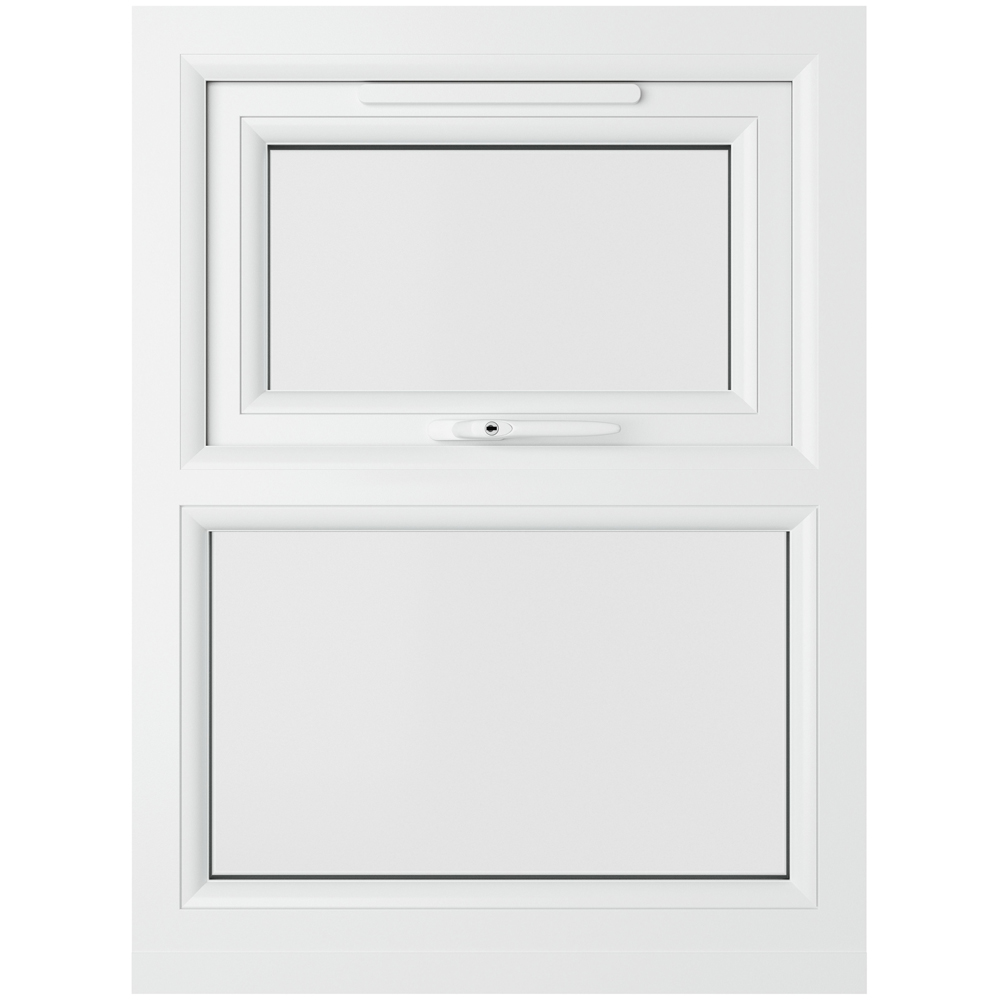 Crystal Black and White Top Hung Over Fixed Light Clear Double Glazed Window 905 x 965mm Image 3
