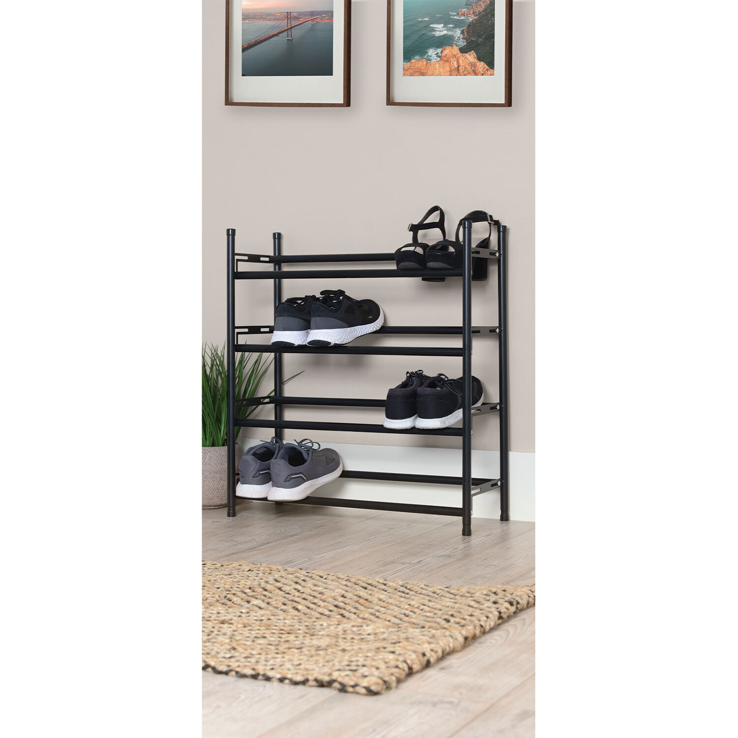Malmo 4 Tiered Adjustable Shoe Rack Image 3