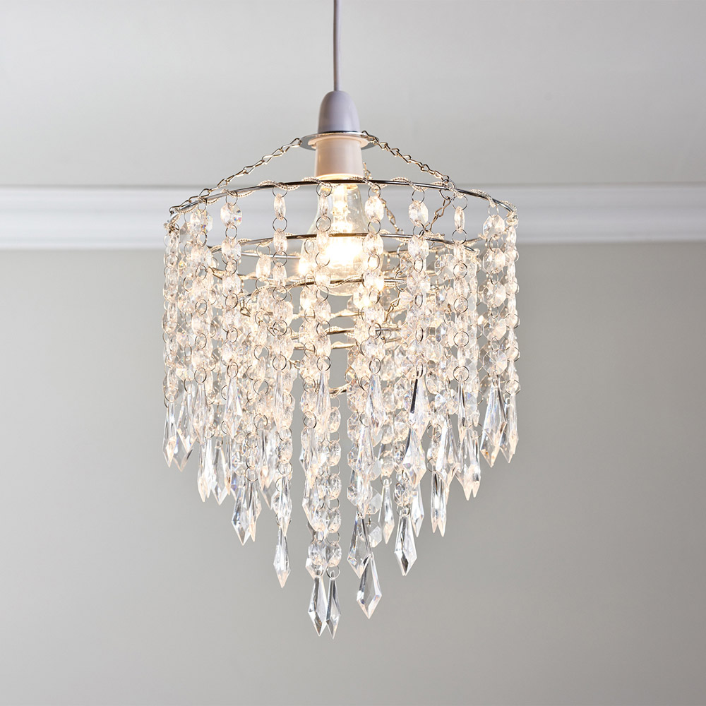 Marie Silver Droplet Jewel Pendant Light Image 3