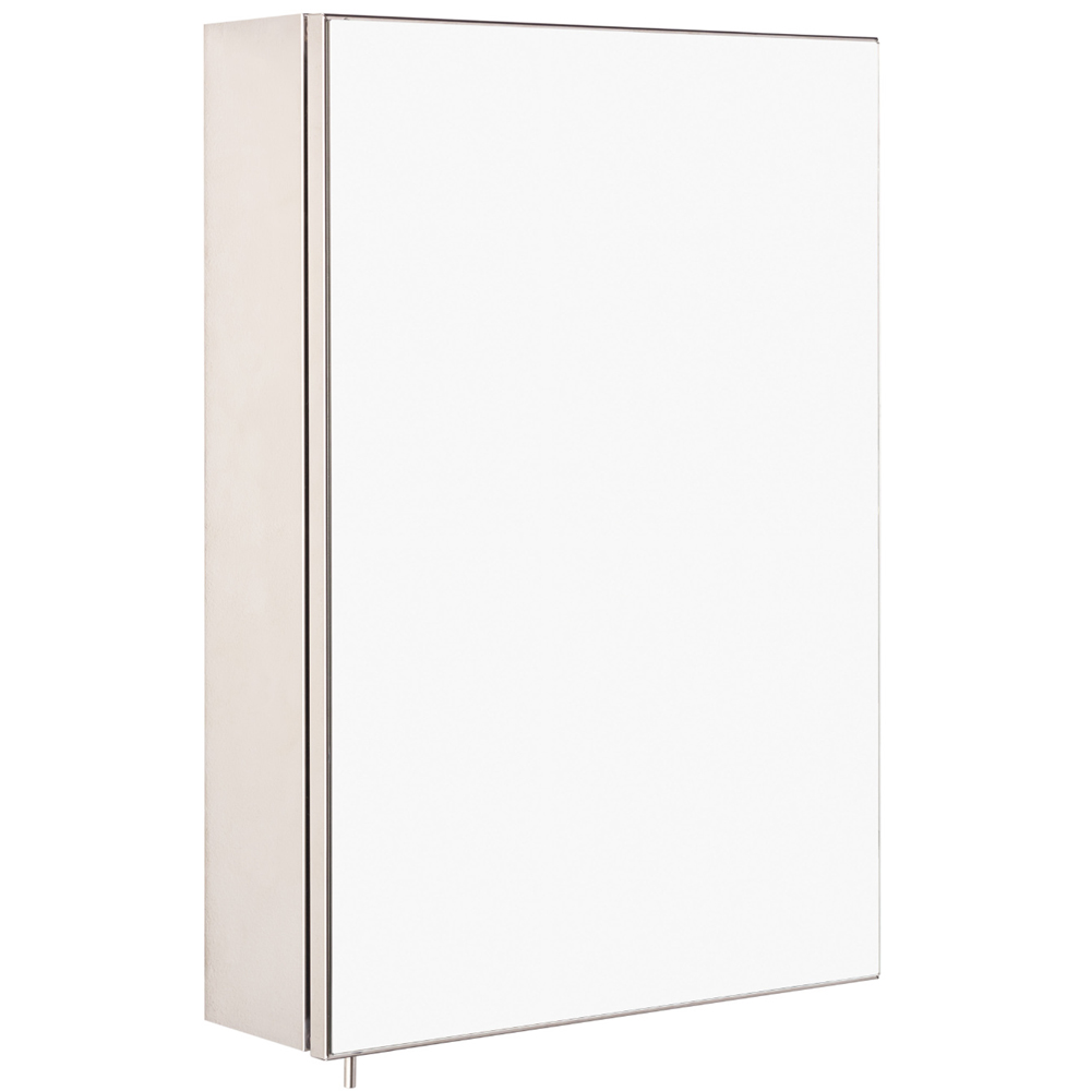 Kensington Silver Single Door Mirror Bathroom Cabinet Image 2