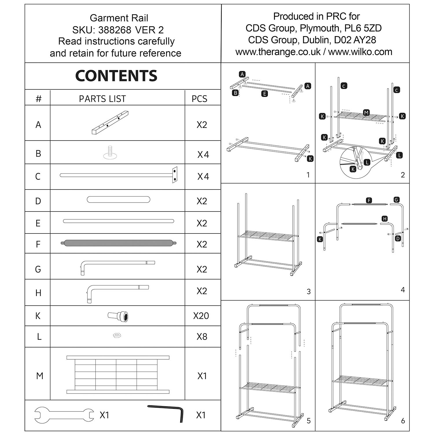 Bamboo Double Garment Rail - Black Image 2
