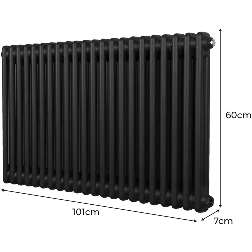 Monster Shop 4276 BTU Black Traditional 2 Column Radiator 600 x 1012mm ...