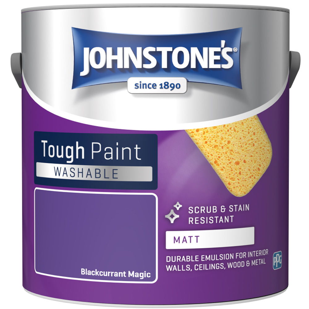 Johnstone's Washable Blackcurrent Magic Matt Emulsion Paint 2.5L Image 2