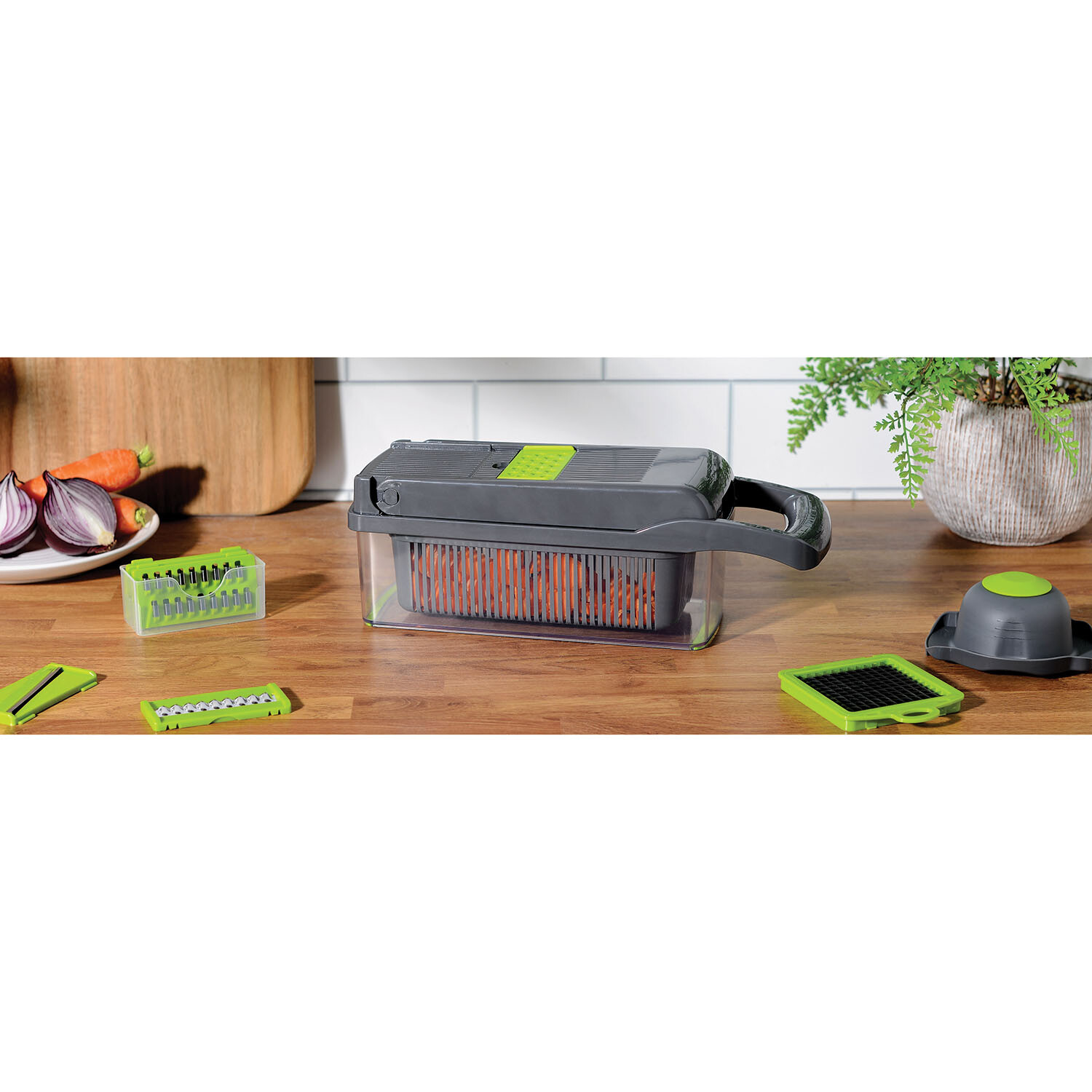 MY Vegetable Cutting Chopper - Grey and Green Image 9