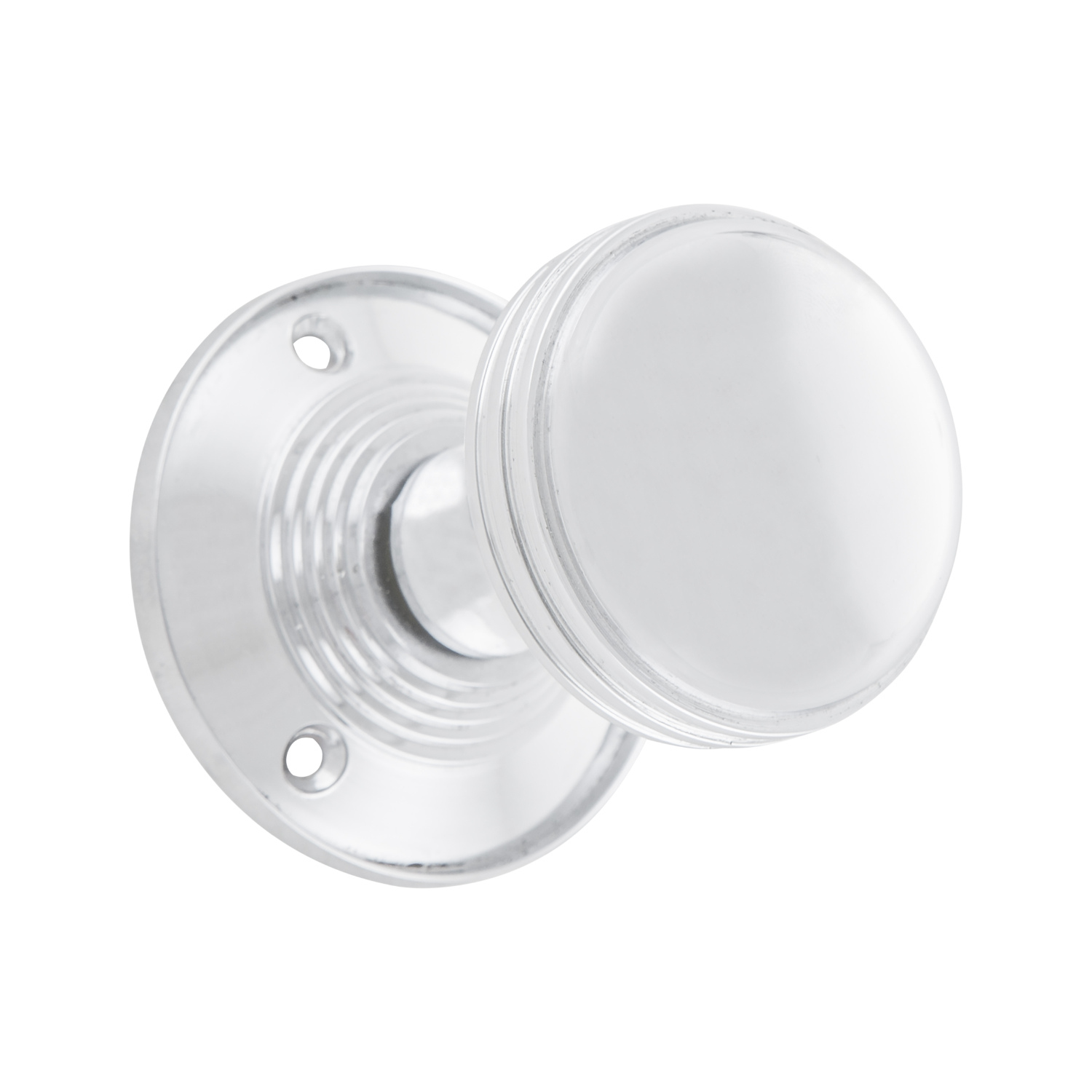 Hiatt Chrome Ringed Mortice Sprung Knob 2 Pack Image 2
