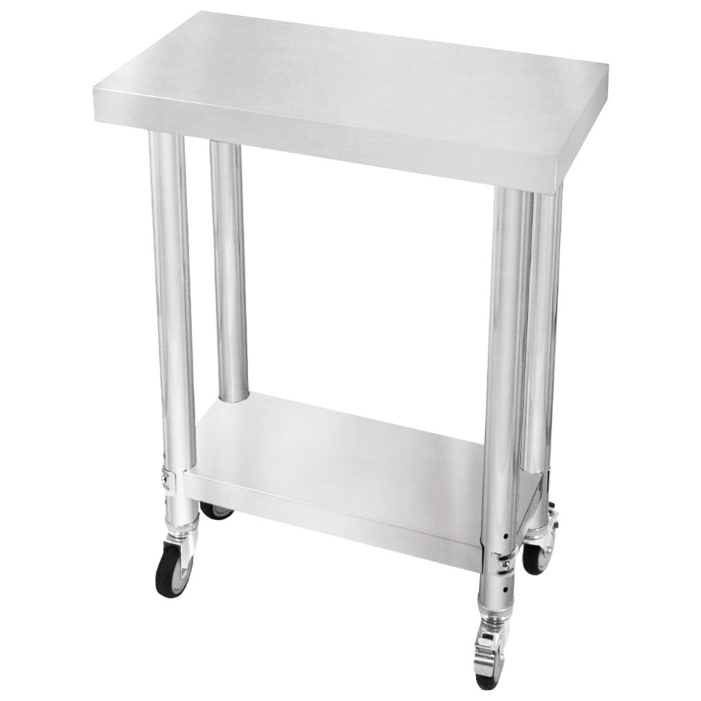 MonsterShop KuKoo 2-Tier Silver Work Table 60 x 30 x 80cm Image 2
