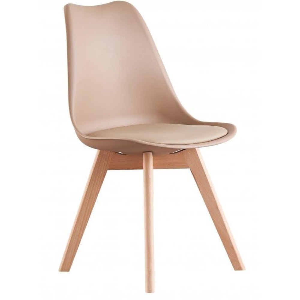 Life Interiors Lorenzo Vanilla Faux Leather Plastic Dining Chair Image 5