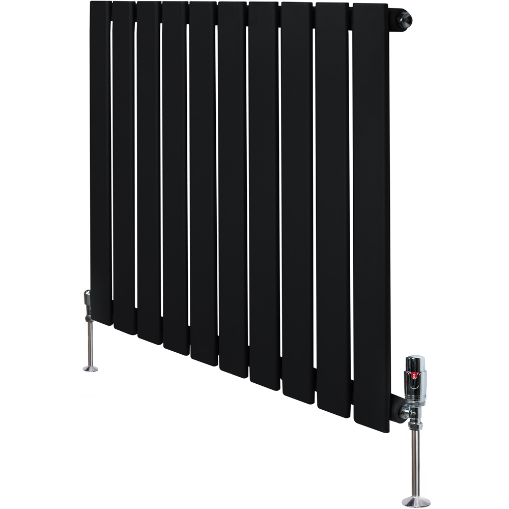 MonsterShop Flat Black Single Column Radiator and Valves 600 x 700mm Image 3