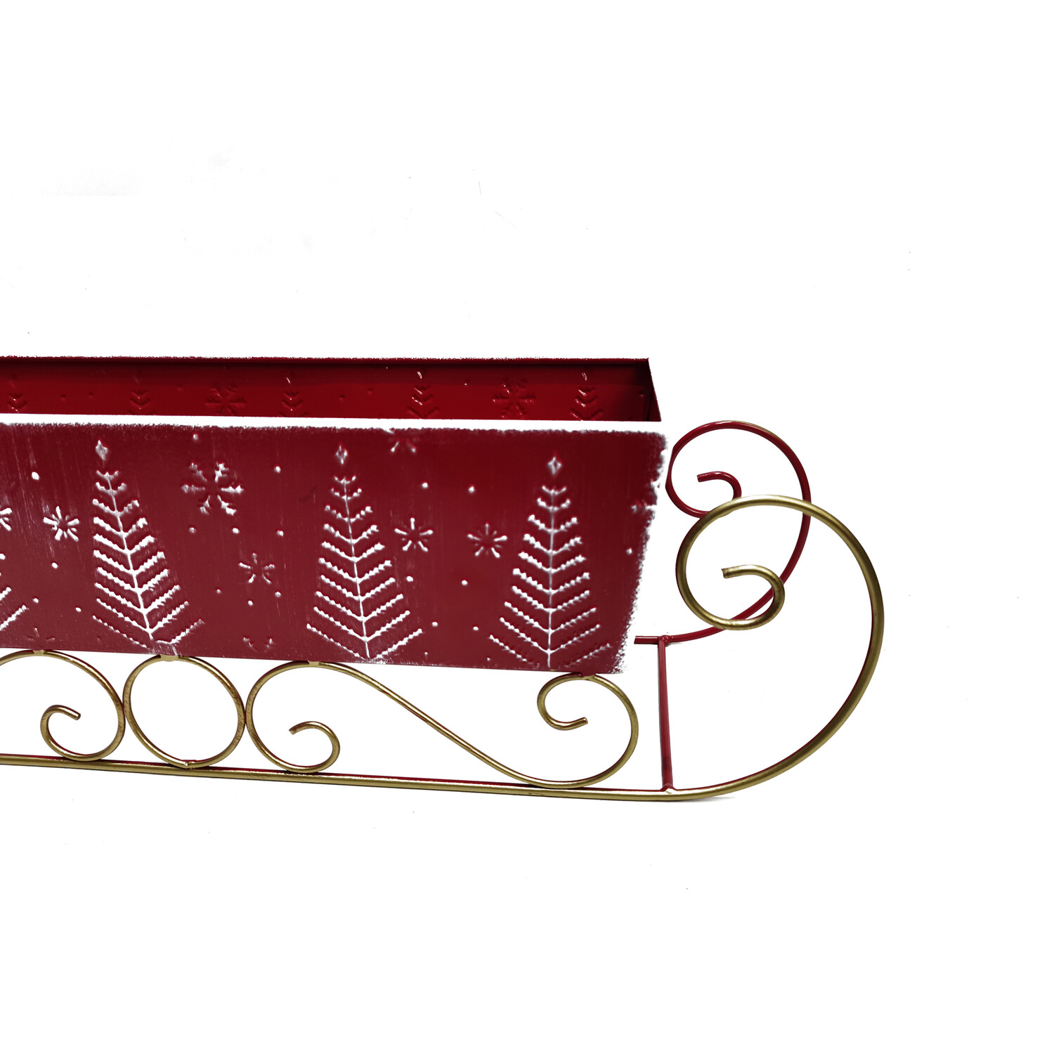 Rustic Sleigh Decoration Red or White Image 3