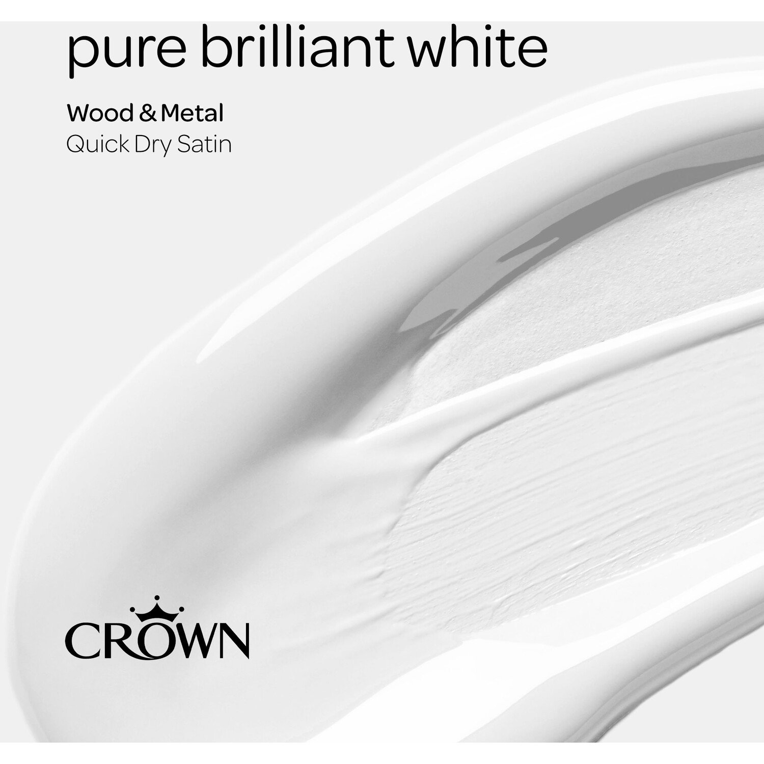 Crown Quick Dry Wood & Metal Pure Brilliant White Satin Paint 2.5L Image 5