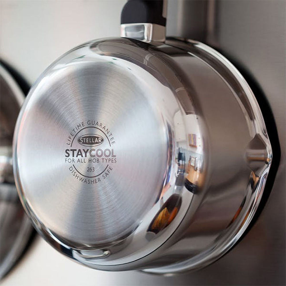 Stellar Stay Cool 4-Piece Non-Stick Draining Saucepan Set Image 7