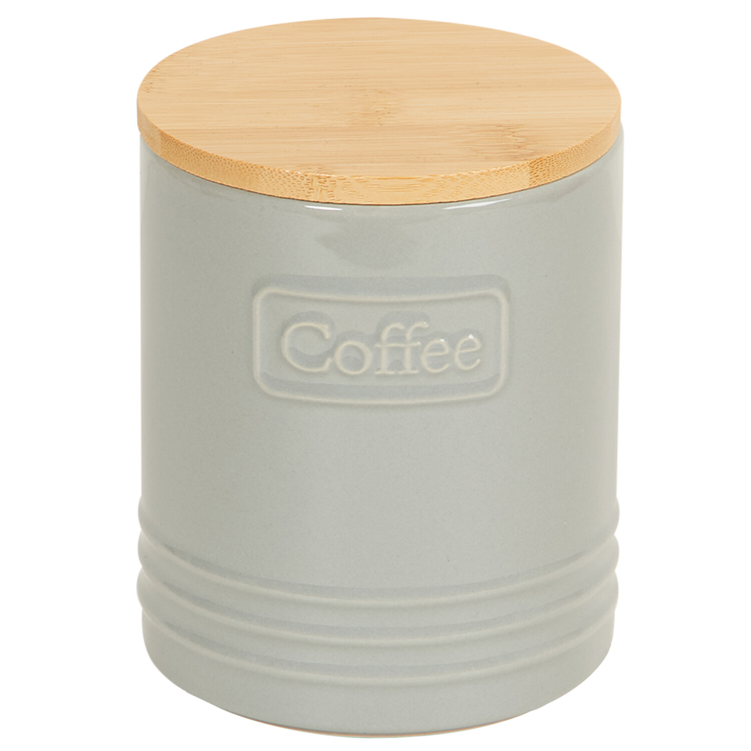 Canister with Bamboo Lid - Grey / Coffee Image 2