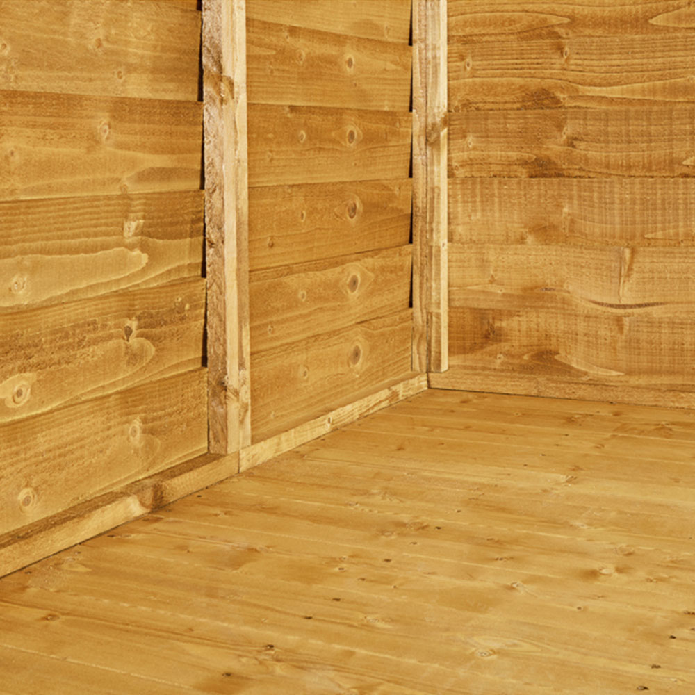 Power Sheds 8 x 8ft Double Door Overlap Pent Wooden Shed Image 2