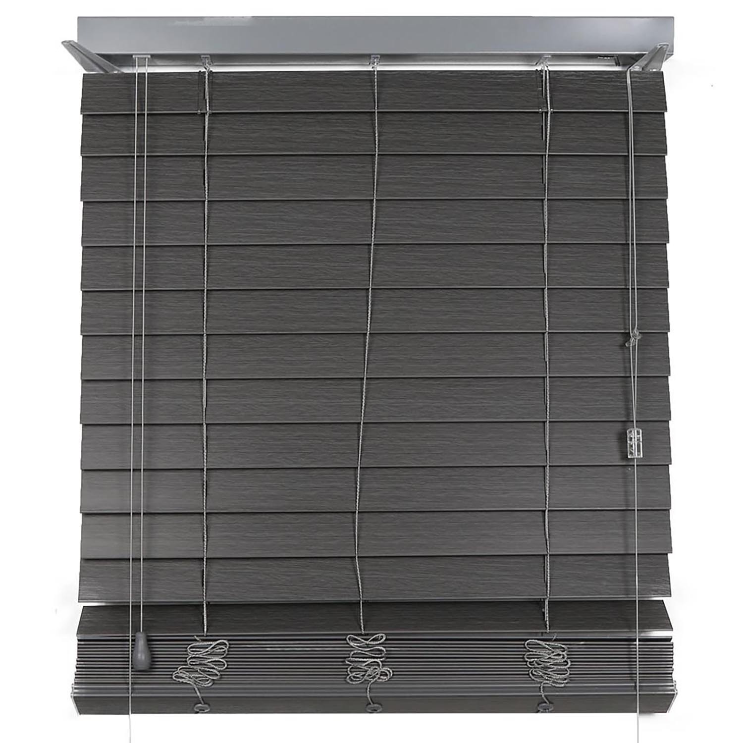 Ashwood Venetian Blind Dark Grey Oak 120cm Image 2