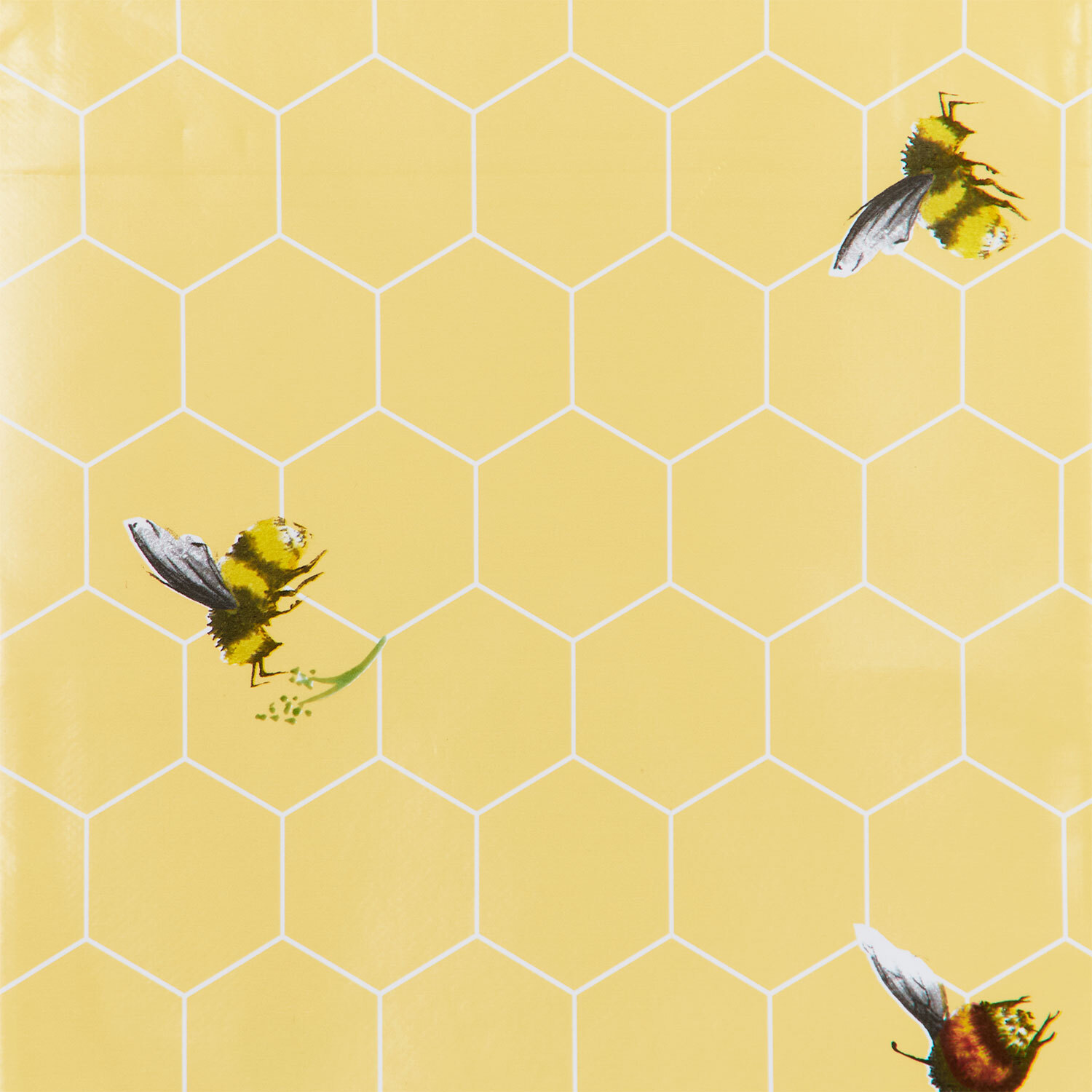 Bees Wipe Clean Tablecloth - Yellow Image 3