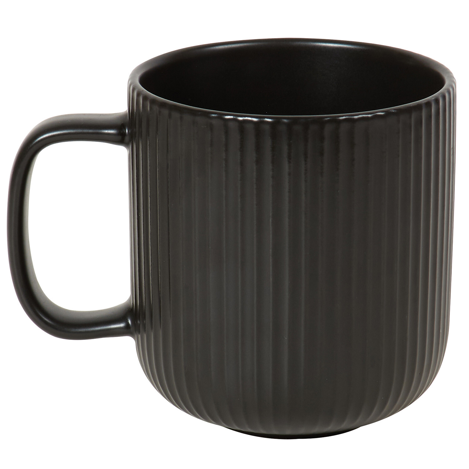 Set of 4 Ribbed Mugs - Black Image 3