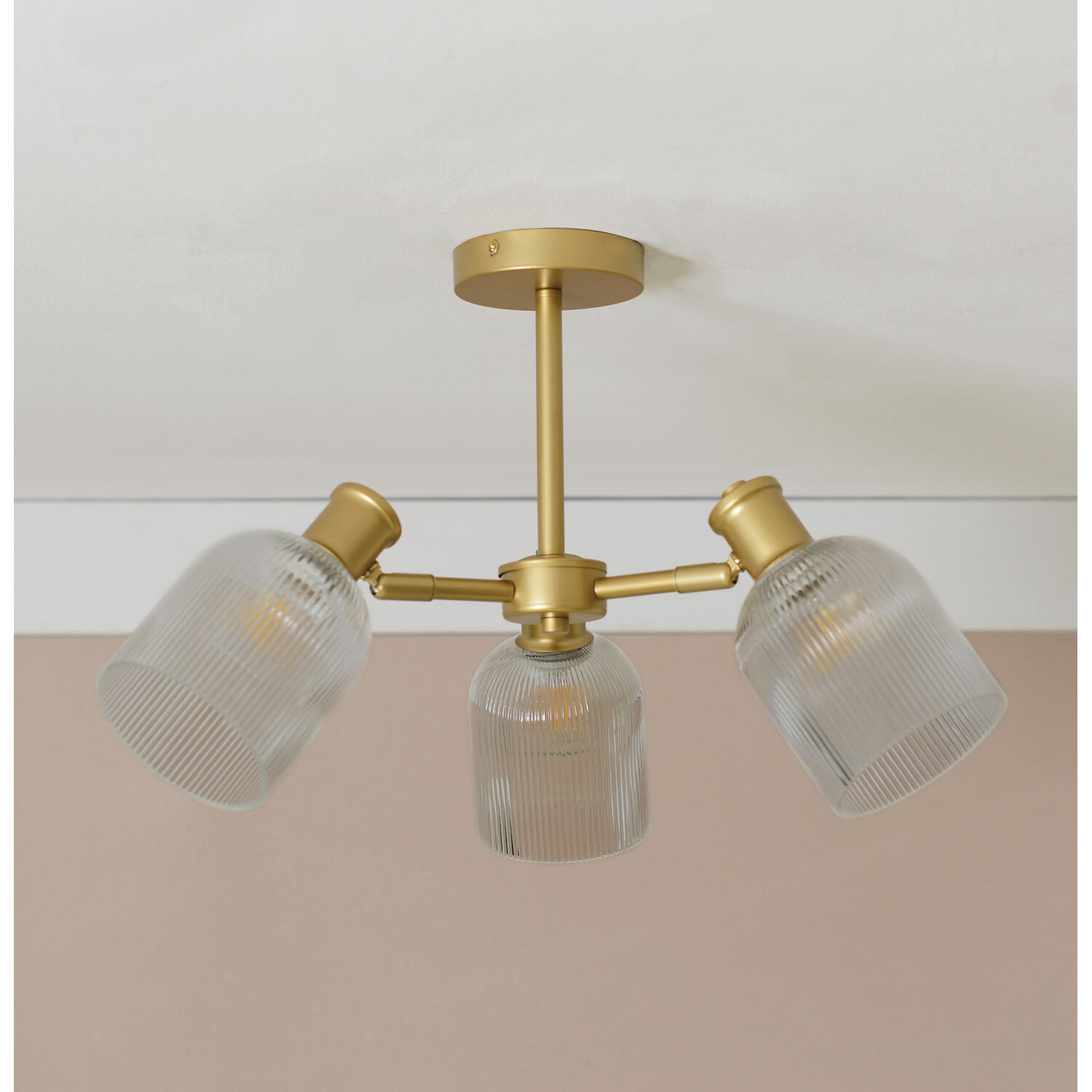 Sorrento Gold 3 Light Ceiling Fitting Image 4