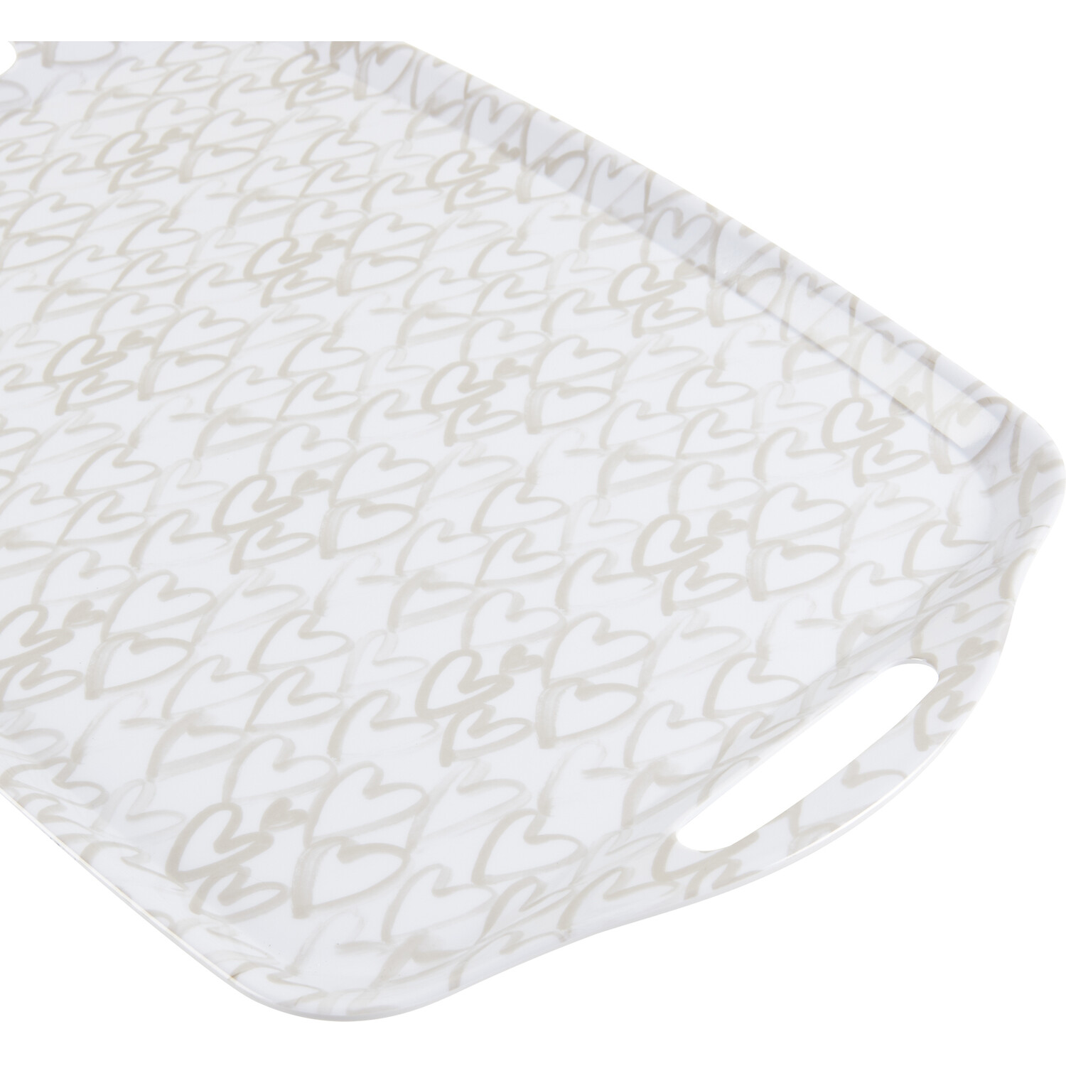 Gold Heart Large Tray - White Image 4