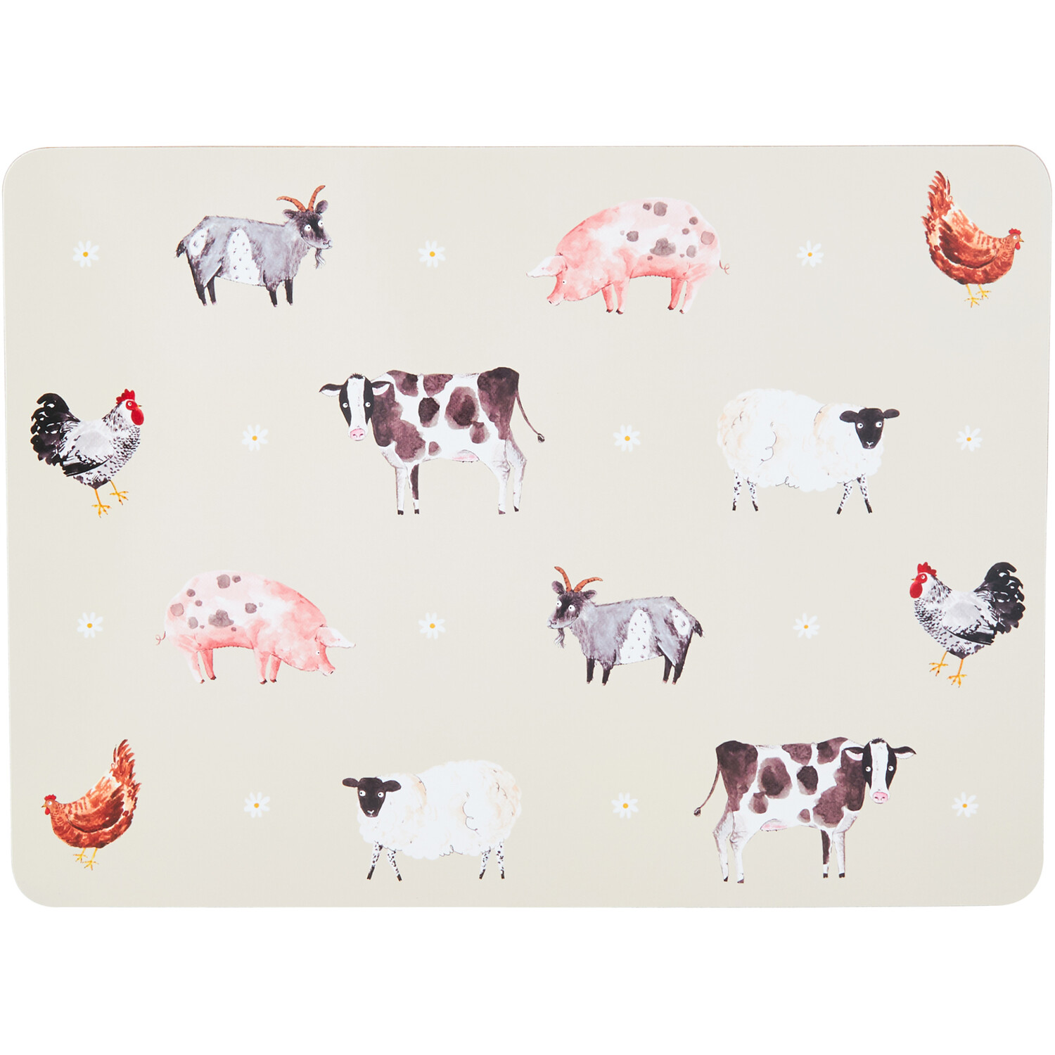 Set of 6 Daisy Farm Placemats - Cream Image 3