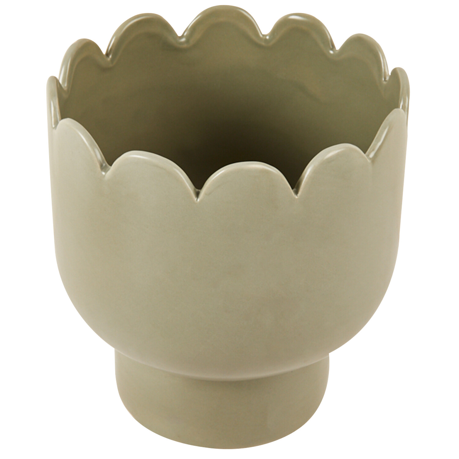 Scallop Edged Ceramic Planter - Nude or Sage Image 5