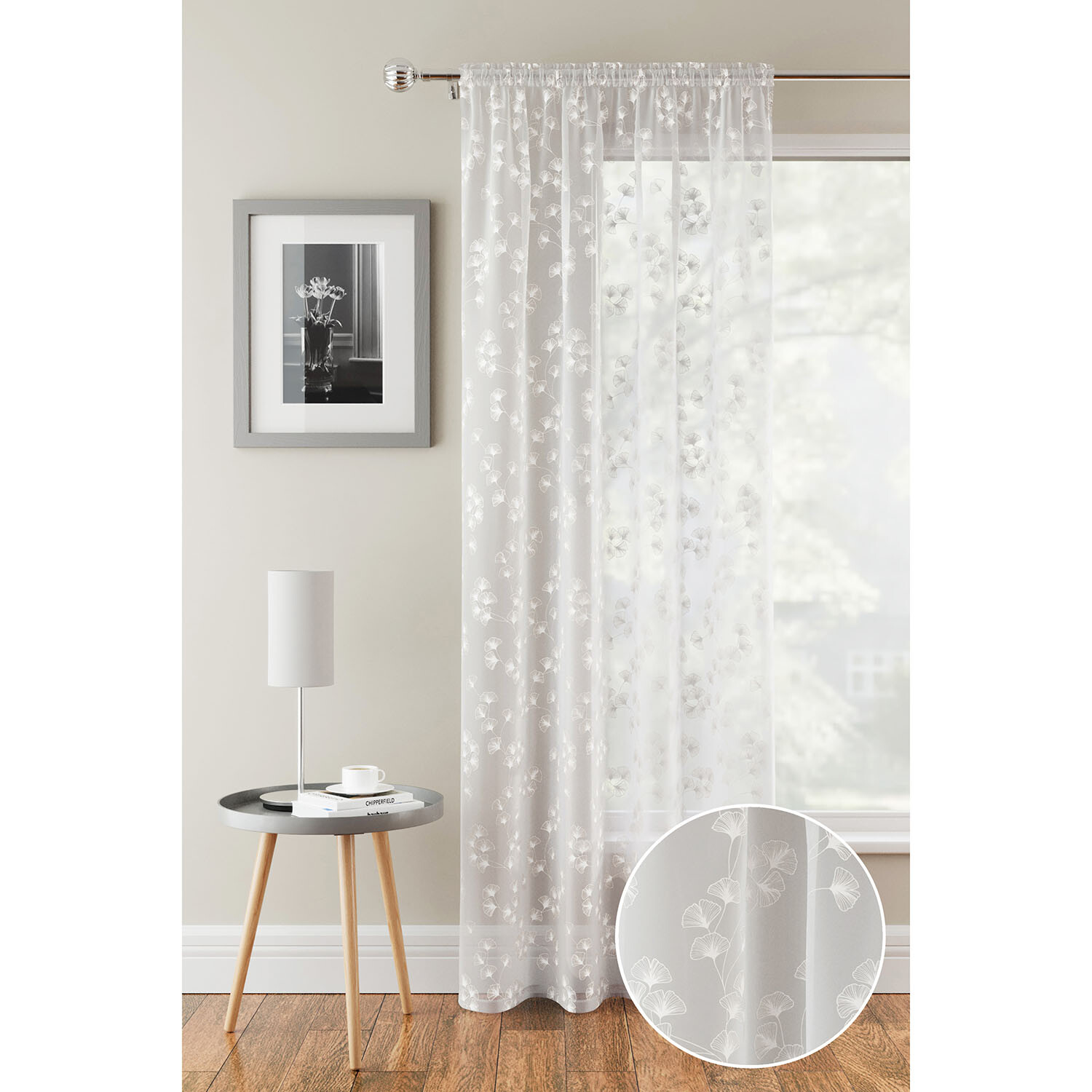 Delila Single Panel - White / 122cm Image 2