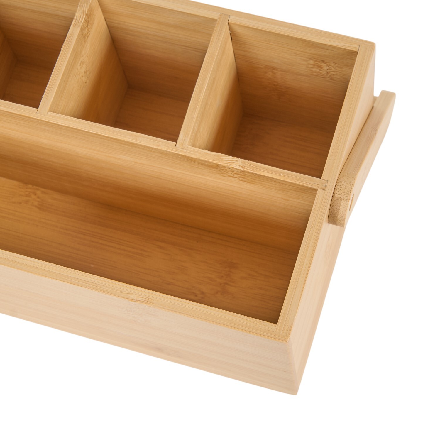 4 Compartment Bamboo Utensil Holder Natural Image 3