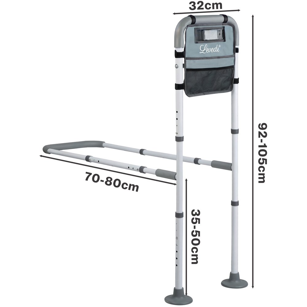 Levede Adjustable Bed Rail with LED Sensor Light and Storage Pocket Image 9