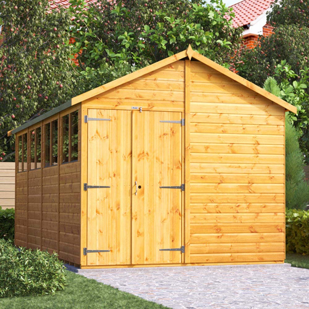 Power Sheds 16 x 8ft Double Door Apex Wooden Shed Image 2