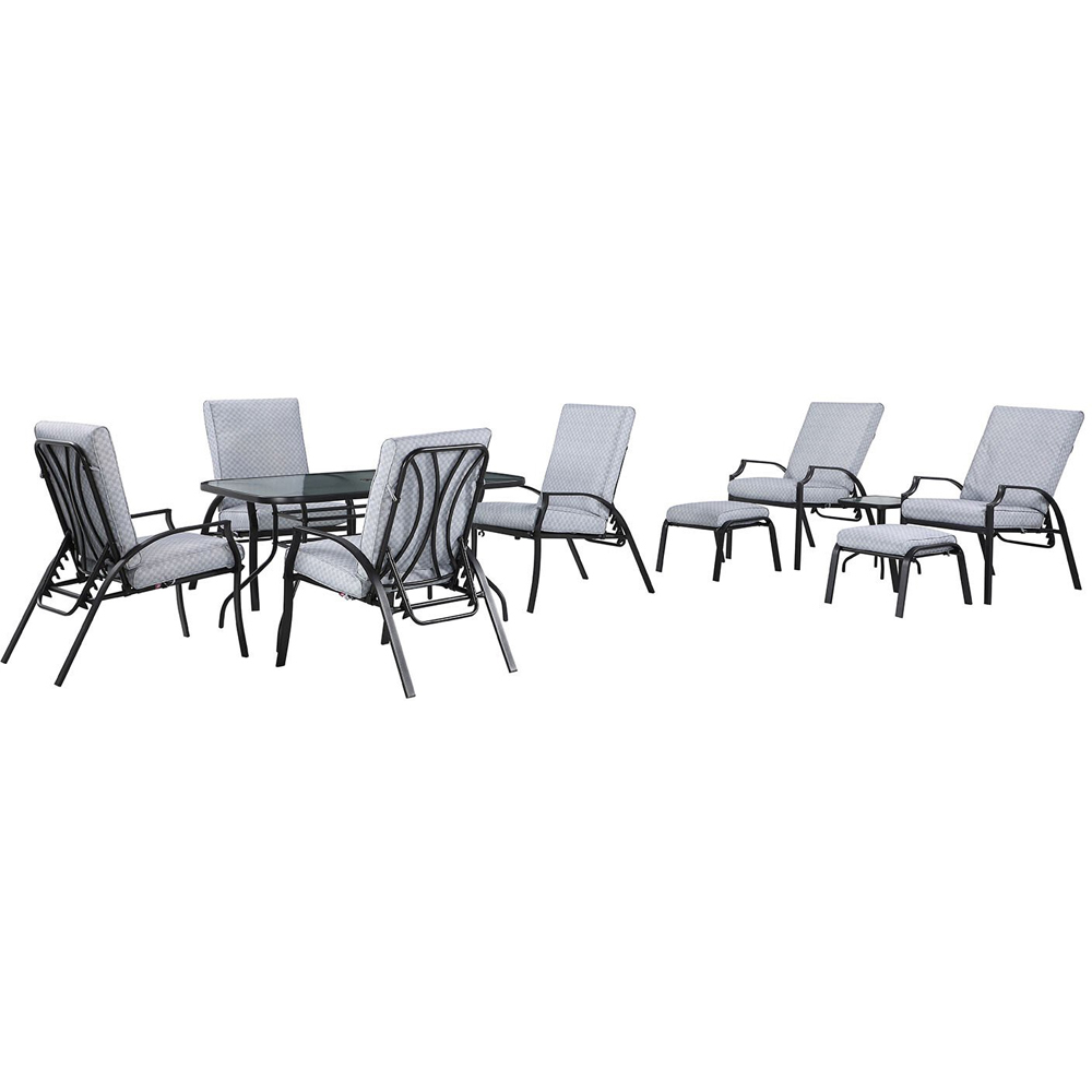 Malay Riviera 6 Seater Grey and Black Dining Set Image 2