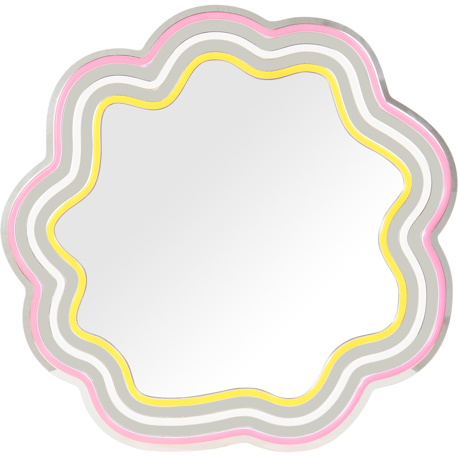 Flower Silhouette Neon Mirror Image 2