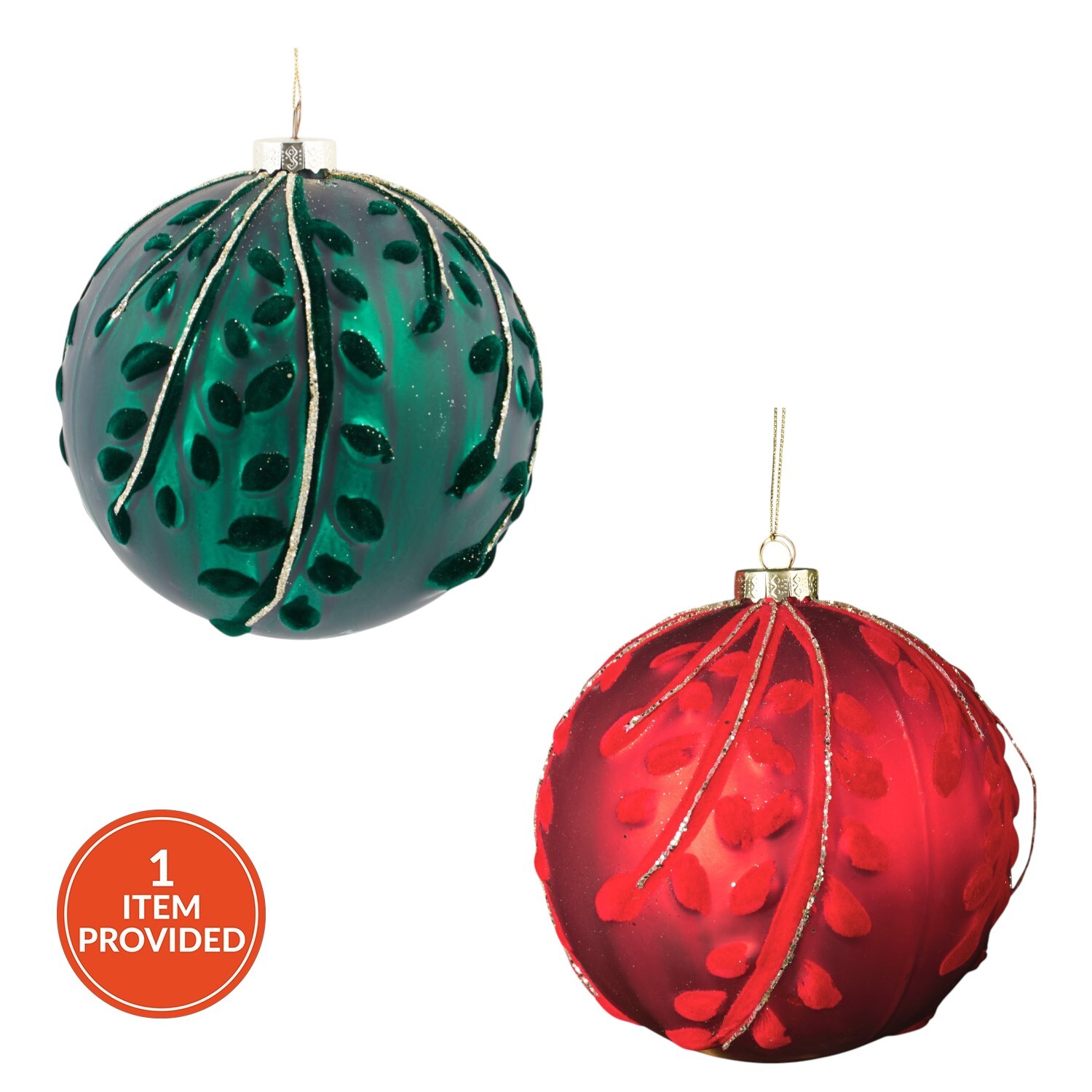 Flocked Detail Bauble Image 1