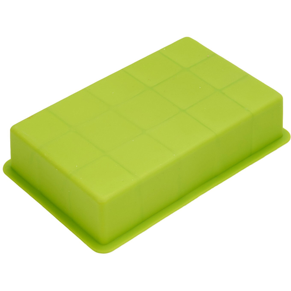 Square Silicone Ice Cube Mould - Green Image 2