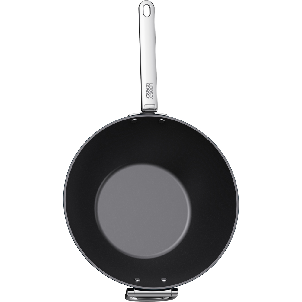 Joseph Joseph Space Blue Ceramic Folding Handle Non-Stick Wok 32cm Image 5