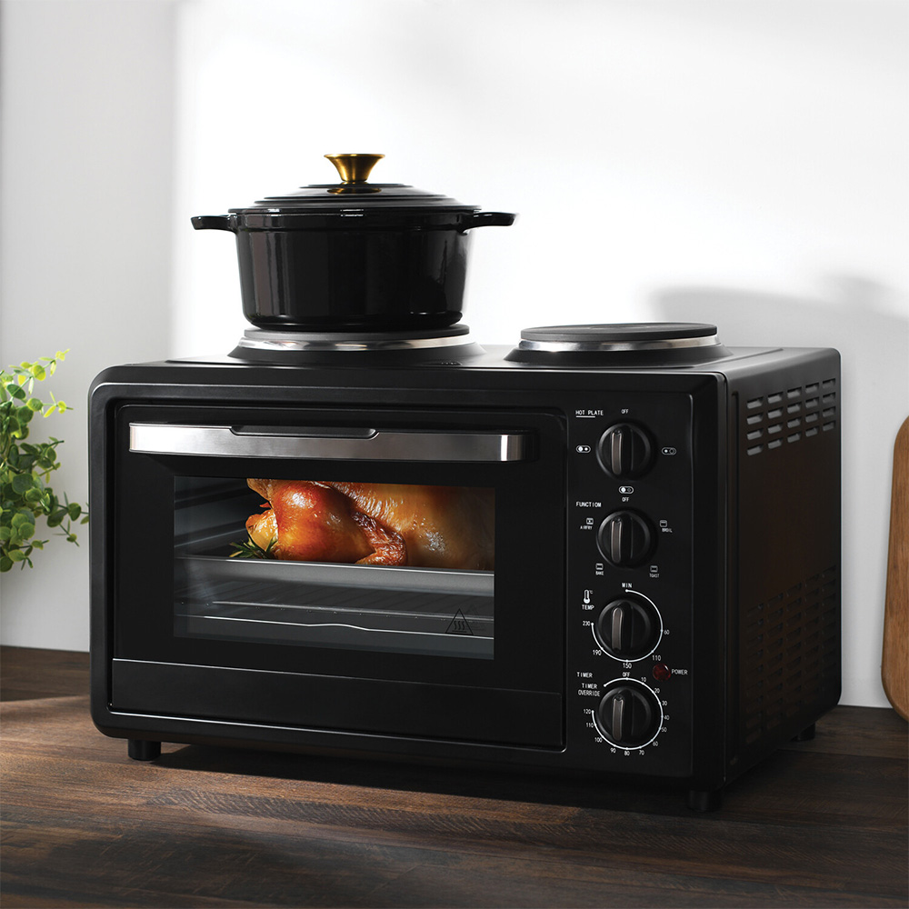 Kitchen Master 32L Mini Oven with Hobs Black Image 2